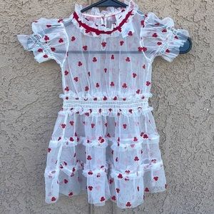 Disney Store Minnie Mouse Polka Dot Dress Sz 2T Sheer Velvet